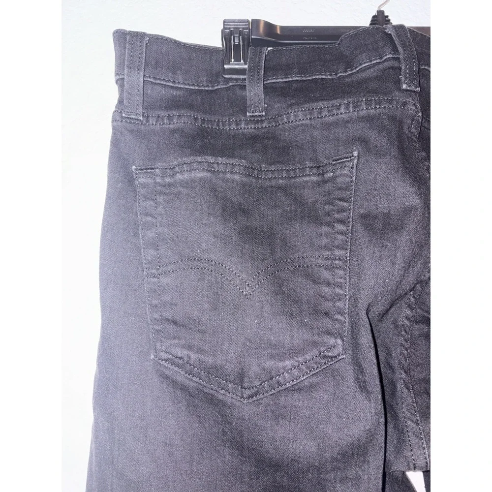 Levis 512 Jeans Mens 38x30 Black Distressed Stretch Denim